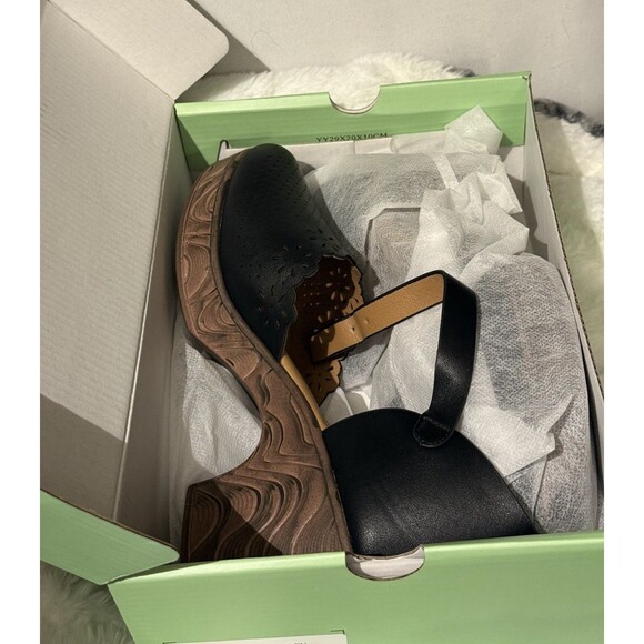 Altxic Women's Women Block chunky Heel sandals Ankle Strap Buckle Size 9 Black - Picture 11 of 12